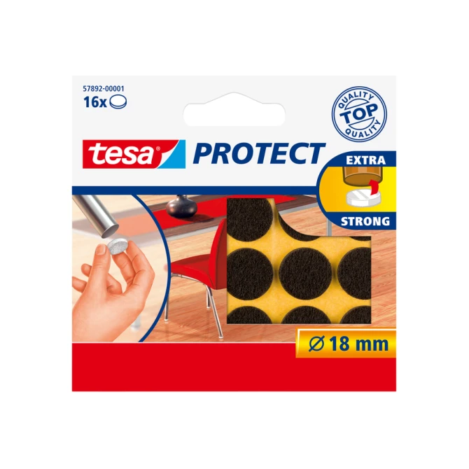 Beschermvilt tesa® Protect anti-kras  Ø18mm bruin 16 stuks
