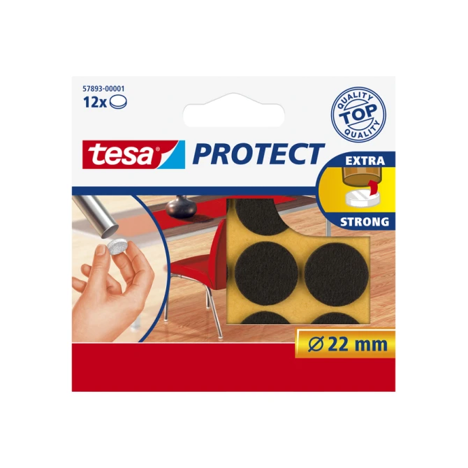 Beschermvilt tesa® Protect anti-kras  Ø22mm bruin 12 stuks