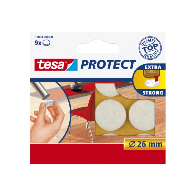 Beschermvilt tesa® Protect anti-kras  Ø26mm wit 12 stuks