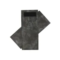 Bestekzakje IEZZY 190x85mm antraciet gemarmerd met zwart servet 500st Bestekzakje IEZZY 190x85mm antraciet gemarmerd met zwart servet 500st