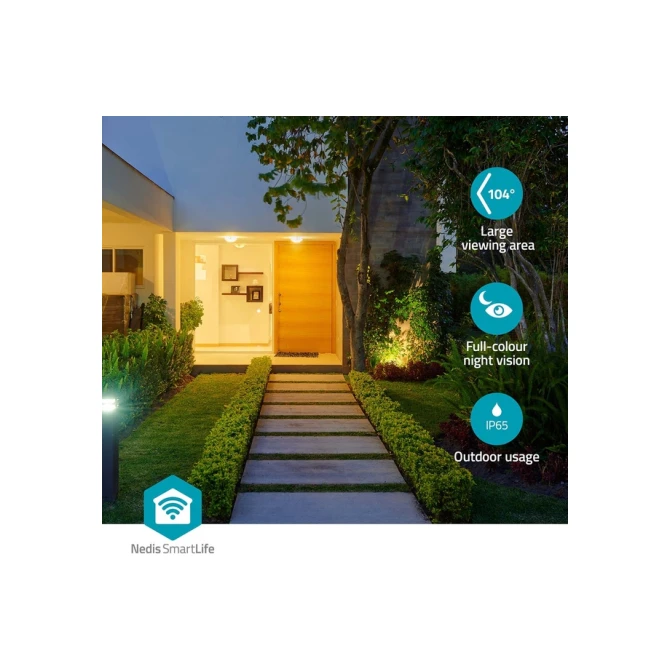 Beveiligingscamera Nedis Smartlife Wifi buiten 3MP Full HD 1296p wit