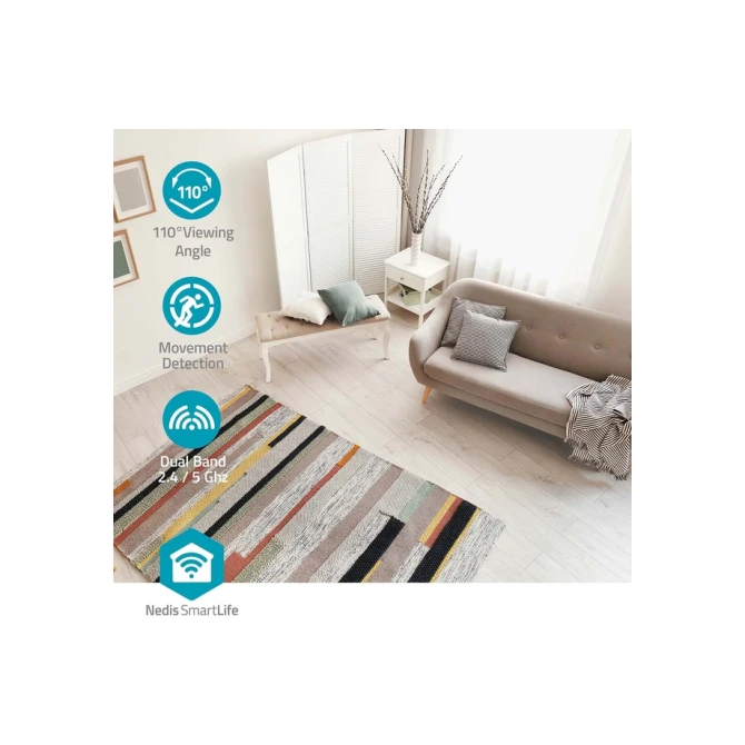 Beveiligingscamera Nedis Smartlife Wifi indoor 3MP Full HD 1296p wit