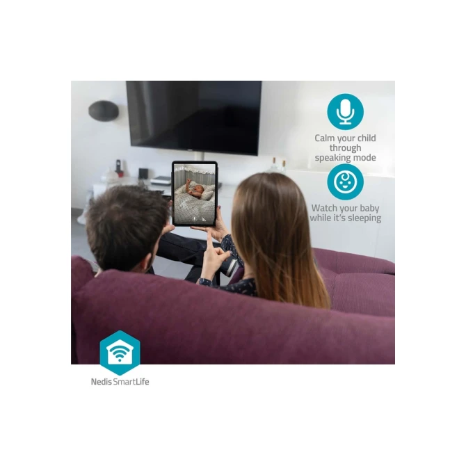 Beveiligingscamera Nedis Smartlife Wifi indoor 3MP Full HD 1296p wit