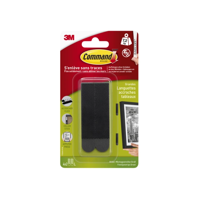 Bevestigingsstrip Command groot klik vast 7,2kg zwart