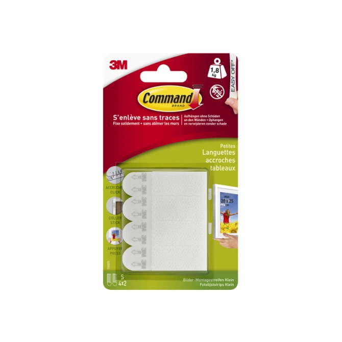 Bevestigingsstrip Command klik vast klein 1,8kg wit