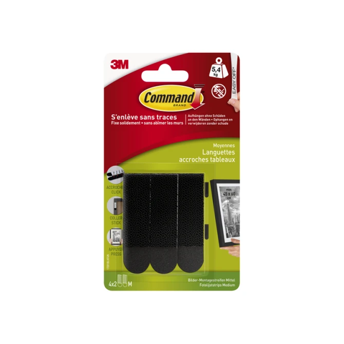 Bevestigingsstrip Command middelgroot klik vast  5,4kg zwart