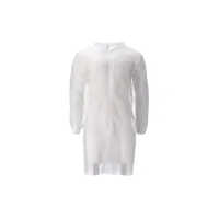 Bezoekersjas CMT L non-woven drukknopen 104cm lang PP wit 100 stuks
