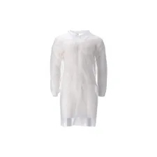 Bezoekersjas CMT L non-woven drukknopen 104cm lang PP wit 100 stuks Bezoekersjas CMT L non-woven drukknopen 104cm lang PP wit 100 stuks