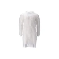 Bezoekersjas CMT M non-woven drukknopen 104cm lang PP wit 100 stuks Bezoekersjas CMT M non-woven drukknopen 104cm lang PP wit 100 stuks