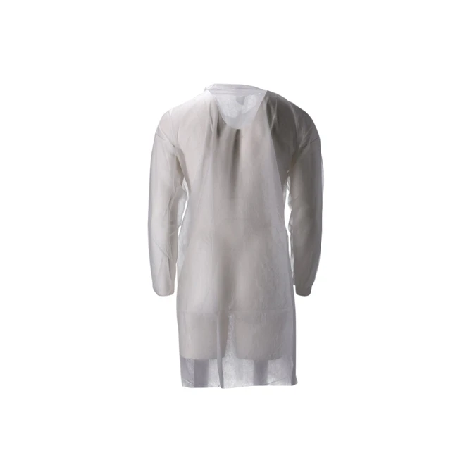 Bezoekersjas CMT M non-woven drukknopen 104cm lang PP wit 100 stuks