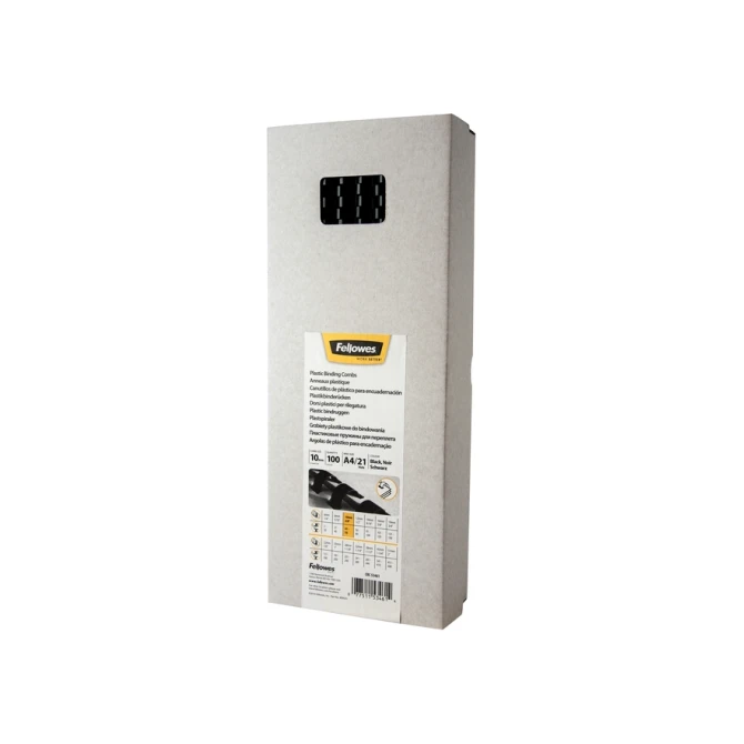 Bindrug Fellowes 10mm 21rings A4 zwart 100 stuks