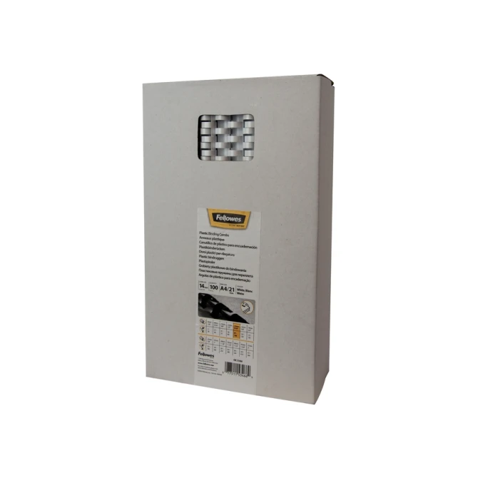 Bindrug Fellowes 14mm 21rings A4 wit 100 stuks