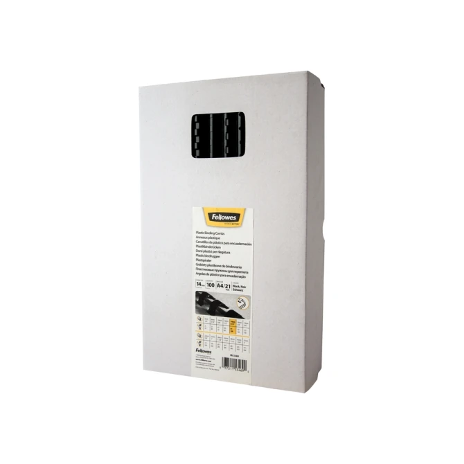 Bindrug Fellowes 14mm 21rings A4 zwart 100 stuks