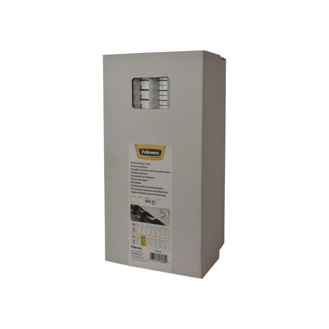Bindrug Fellowes 6mm 21rings A4 wit 100 stuks