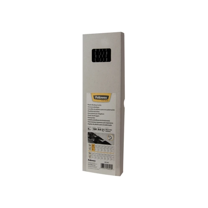 Bindrug Fellowes 6mm 21rings A4 zwart 100 stuks