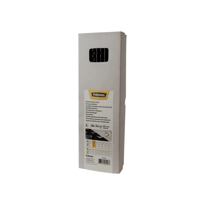 Bindrug Fellowes 8mm 21rings A4 zwart 100 stuks