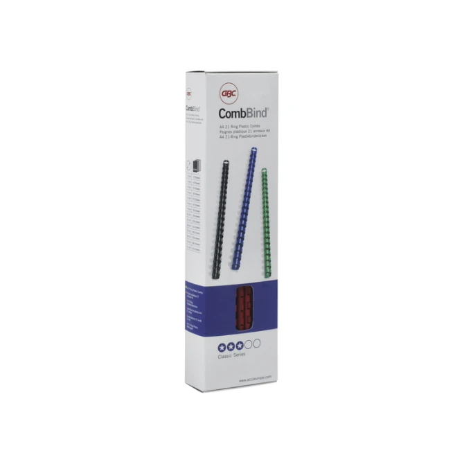 Bindrug GBC 10mm 21rings A4 rood 100 stuks