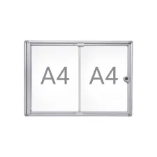Binnenvitrine wand MAULextraslim whiteboard 2xA4 met slot Binnenvitrine wand MAULextraslim whiteboard 2xA4 met slot