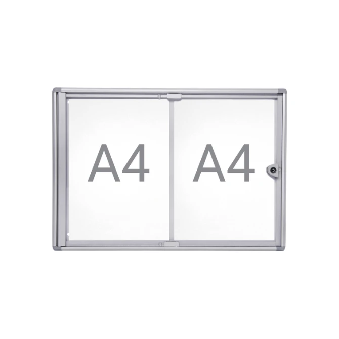 Binnenvitrine wand MAULextraslim whiteboard 2xA4 met slot