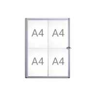 Binnenvitrine wand MAULextraslim whiteboard 4xA4 met slot