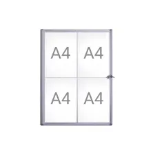 Binnenvitrine wand MAULextraslim whiteboard 4xA4 met slot Binnenvitrine wand MAULextraslim whiteboard 4xA4 met slot