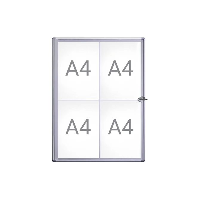Binnenvitrine wand MAULextraslim whiteboard 4xA4 met slot