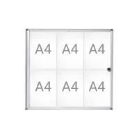 Binnenvitrine wand MAULextraslim whiteboard 6xA4 met slot