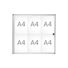 Binnenvitrine wand MAULextraslim whiteboard 6xA4 met slot