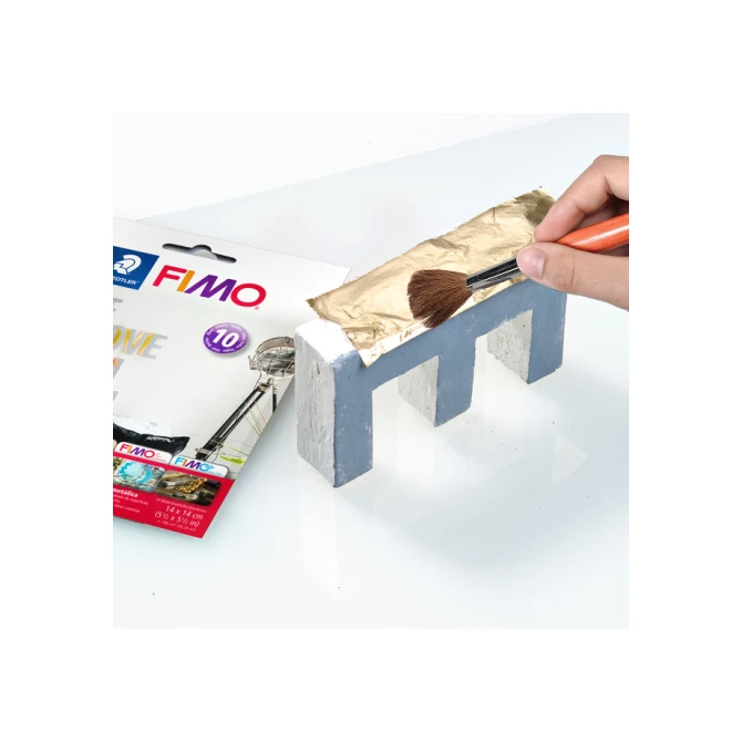 Bladmetaal Fimo 14x14cm 10vel goud