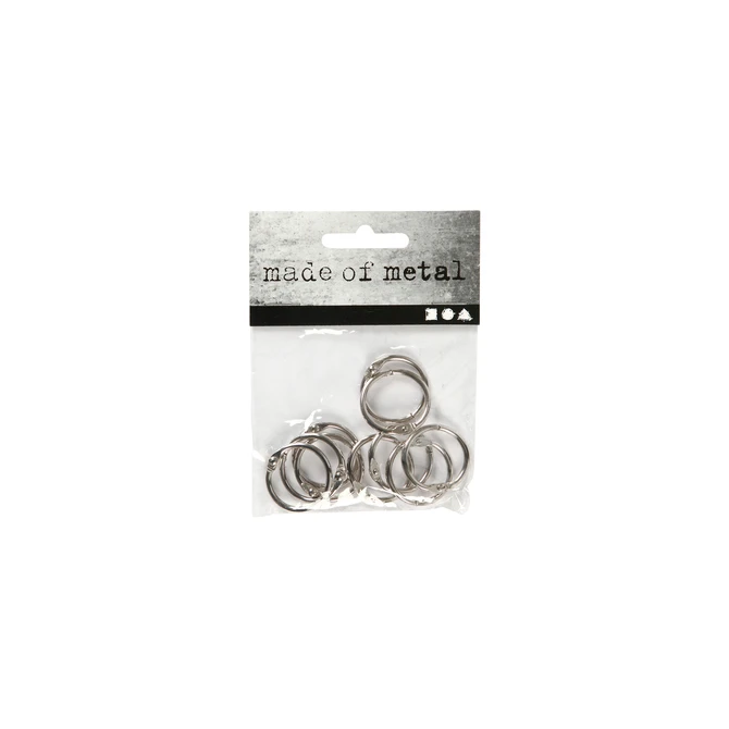 Boekbindersring Creativ Company 19mm zilver 10 stuks