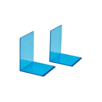 Boekensteun MAUL 10x10x13cm acryl set 2 neon blauw transparant