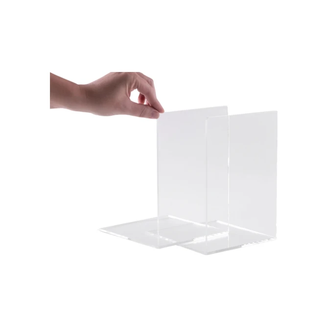 Boekensteun MAUL acryl 12x12x17cm set 2 glashelder
