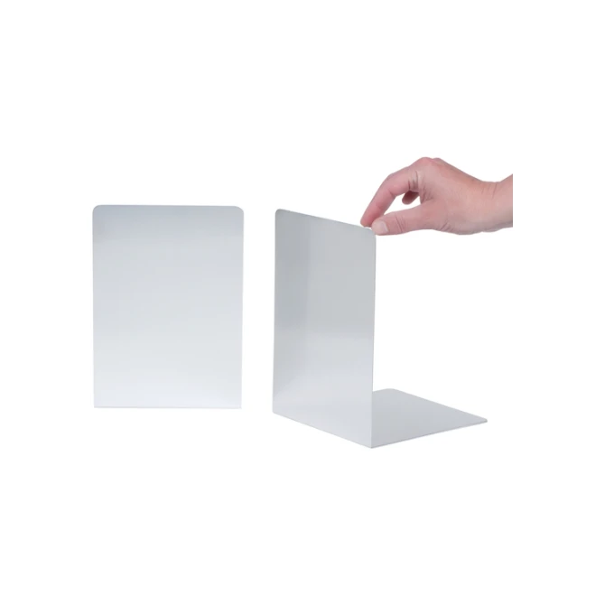Boekensteun MAUL aluminium 16x15x21cm set 2 zilver