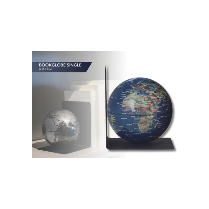 Boekensteun Troika met magnetische globe 13cm blauw-groen