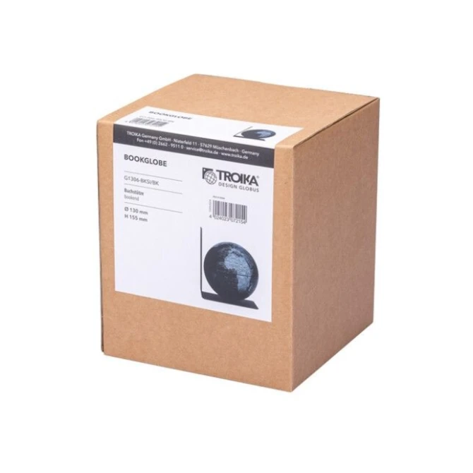 Boekensteun Troika met magnetische globe 13cm zwart-zilver