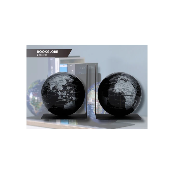 Boekensteun Troika met magnetische globes 13cm set à 2 stuks zwart