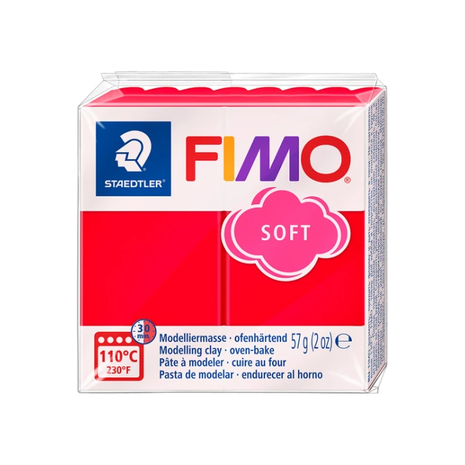 Boetseerklei Fimo soft 57 gram Indisch rood
