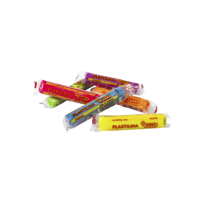 Boetseerklei Jovi plastalina 15gr neon kleuren assorti etui à 6 stuks