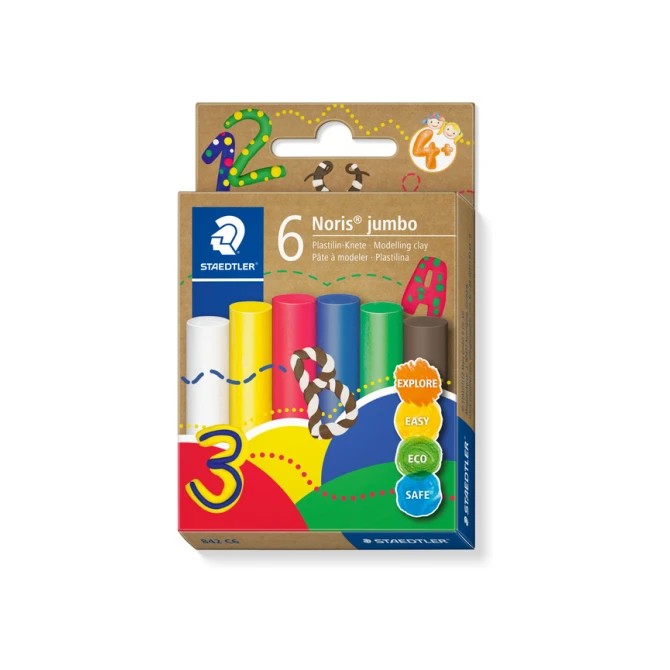 Boetseerklei Staedtler Noris jumbo set à 6 kleuren