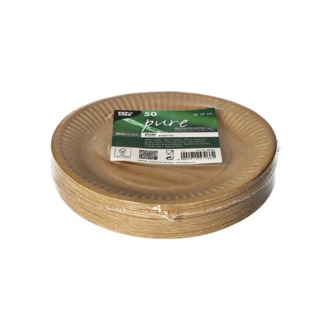 Bord Papstar 190mm karton bruin 50 stuks