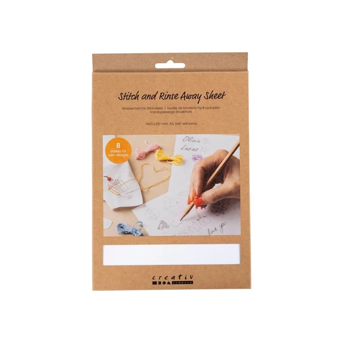 Borduurpapier Creativ Company A5 blister à 8 vellen wit