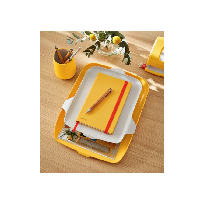 Brievenbak Leitz Cosy met desk organiser geel