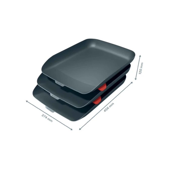 Brievenbak Leitz Cosy set van 3 A4 fluweel grijs