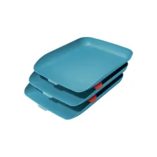 Brievenbak Leitz Cosy set van 3 A4 sereen blauw