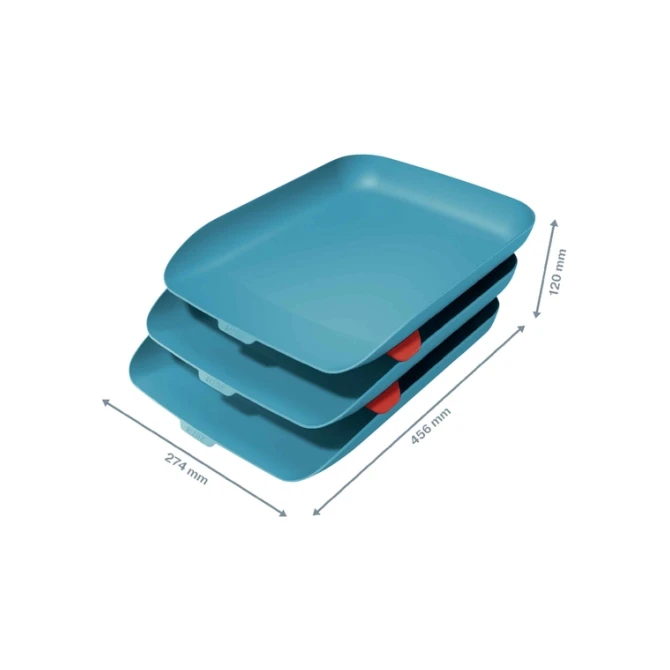 Brievenbak Leitz Cosy set van 3 A4 sereen blauw