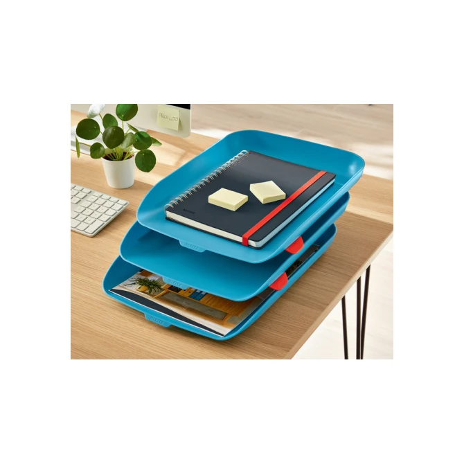 Brievenbak Leitz Cosy set van 3 A4 sereen blauw