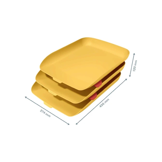 Brievenbak Leitz Cosy set van 3 A4 warm geel