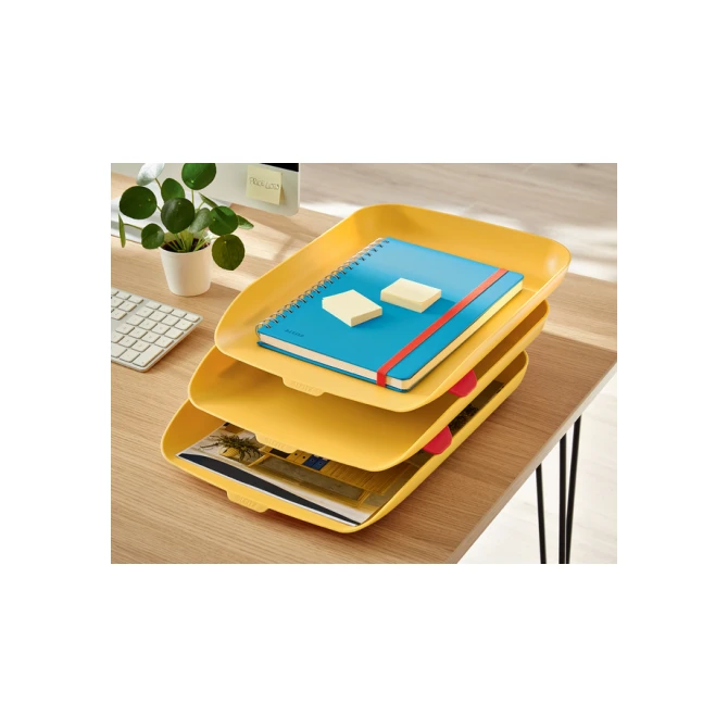 Brievenbak Leitz Cosy set van 3 A4 warm geel