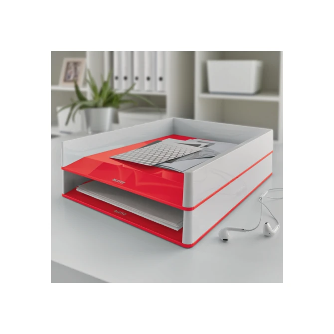 Brievenbak Leitz WOW A4 wit/rood
