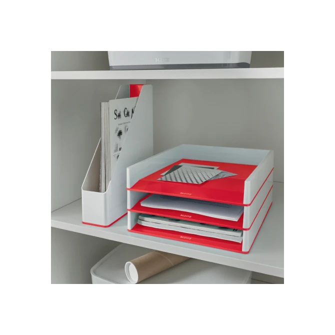 Brievenbak Leitz WOW A4 wit/rood